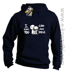 I can always make You smile - bluza z nadrukiem na prezent granatowa