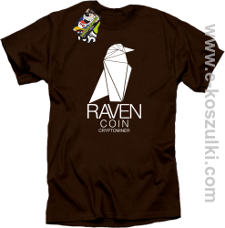 RAVEN Coin CryptoMiner - koszulka męska brązowa