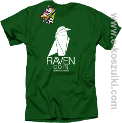 RAVEN Coin CryptoMiner - koszulka męska zielona