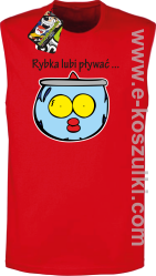 Rybka lubi pływać - bezrękawnik męski czerwony