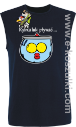 Rybka lubi pływać - bezrękawnik męski granatowy