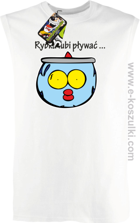 Rybka lubi pływać - bezrękawnik męski biały