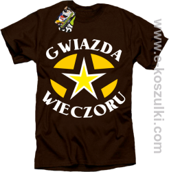 Gwiazda wieczoru - koszulka męska brązowa