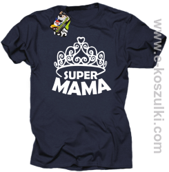 Super Mama korona Miss - koszulka damska STANDARD granatowa
