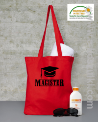Czapka studencka Pan Magister - torba eko z nadrukiem czerwona