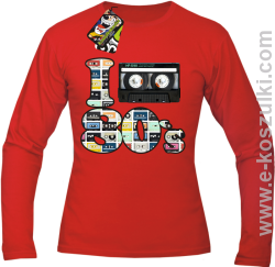 I love 80`s mix tape kaseta magnetofonowa - longsleeve męski czerwony