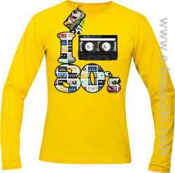 I love 80`s mix tape kaseta magnetofonowa - longsleeve męski żółty