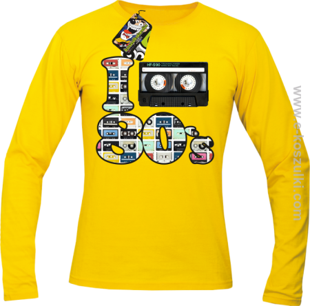 I love 80`s mix tape kaseta magnetofonowa - longsleeve męski