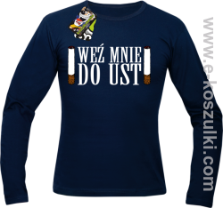 Weź mnie do ust - longsleeve męski granatowy