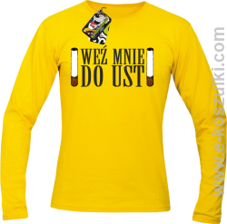 Weź mnie do ust - longsleeve męski żółty
