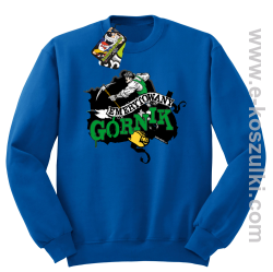 Emerytowany górnik Zielony Górniczy - bluza bez kaptura standard niebieska