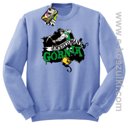 Emerytowany górnik Zielony Górniczy - bluza bez kaptura standard błękitna