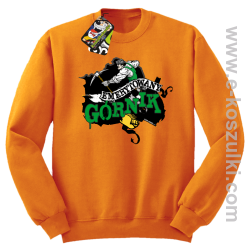 Emerytowany górnik Zielony Górniczy - bluza bez kaptura standard pomarańczowa