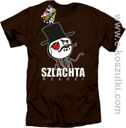 Szlachta rządzi - koszulka męska brązowa