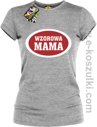 Wzorowa mama plakietka - koszulka damska melanżowa