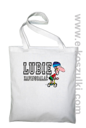 Lubie zapierdalać - rowerzysta - torba z nadrukiem biały