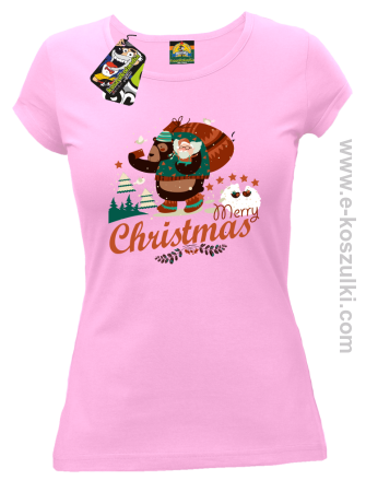 Misio selfiak z małym przyjacielem Merry Christmas - koszulka damska
