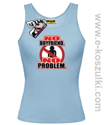 No Boyfriend No Problem - top damski - niebieski