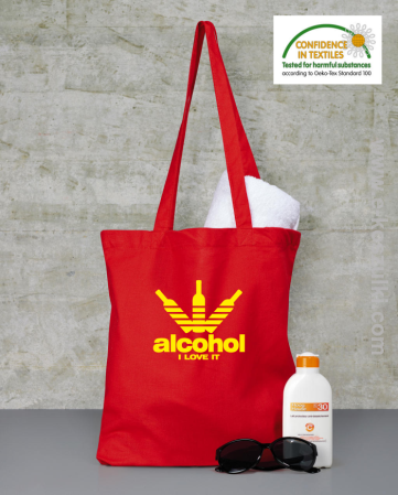 Alcohol i love it bottles - bawełniana torba 