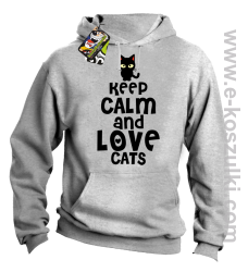 Keep Calm and Love Cats BlackFilo - bluza z kapturem melanż 
