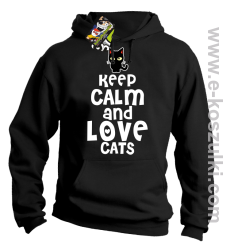 Keep Calm and Love Cats BlackFilo - bluza z kapturem czarna