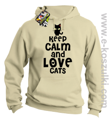 Keep Calm and Love Cats BlackFilo - bluza z kapturem beżowa