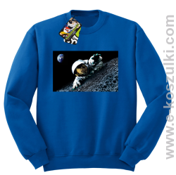 Kosmonauta na księżycu - bluza bez kaptura niebieska