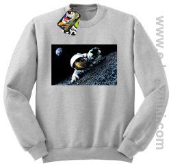 Kosmonauta na księżycu - bluza bez kaptura melanżowa