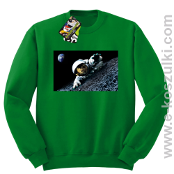 Kosmonauta na księżycu - bluza bez kaptura zielona