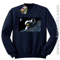 Kosmonauta na księżycu - bluza bez kaptura granatowa