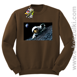 Kosmonauta na księżycu - bluza bez kaptura brązowa