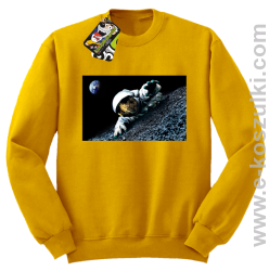 Kosmonauta na księżycu - bluza bez kaptura żółta