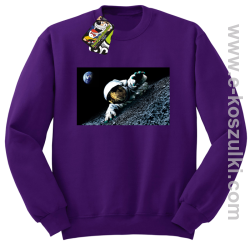 Kosmonauta na księżycu - bluza bez kaptura fioletowa