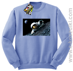 Kosmonauta na księżycu - bluza bez kaptura błękitna