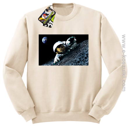 Kosmonauta na księżycu - bluza bez kaptura beżowa