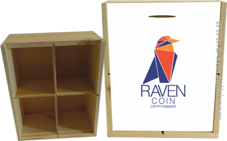 RAVEN Coin CryptoMiner - skrzynka drewniana na drobiazgi 