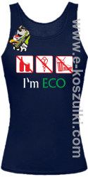 I'm ECO NO EAT - top damski granatowy