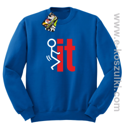 I fuck it  symbol - bluza bez kaptura niebieski