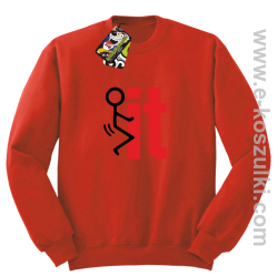 I fuck it  symbol - bluza bez kaptura czerwony