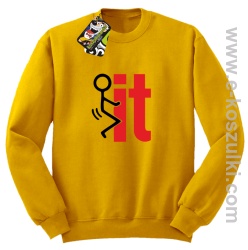 I fuck it  symbol - bluza bez kaptura żółty