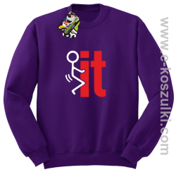 I fuck it  symbol - bluza bez kaptura fioletowy