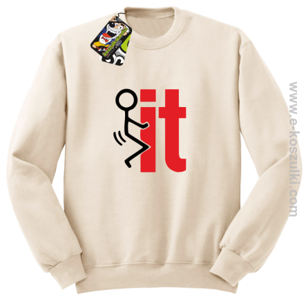 I fuck it  symbol - bluza bez kaptura beżowy