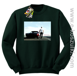 Fast furious all roads lead to this - bluza bez kaptura zielony butelkowy