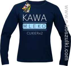 Kawa mleko cukier - longsleeve męski granatowy