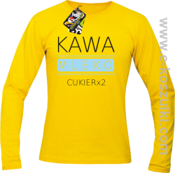 Kawa mleko cukier - longsleeve męski żółty