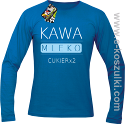Kawa mleko cukier - longsleeve męski niebieski