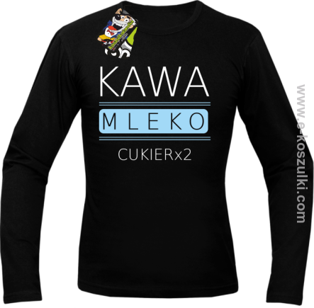 Kawa mleko cukier - longsleeve męski czarny