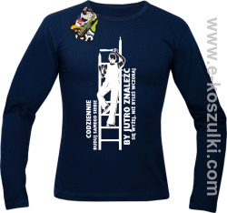 Codziennie buduj samego siebie by jutro znaleźć się wyżej niż byłeś wczoraj - longsleeve męski granatowy