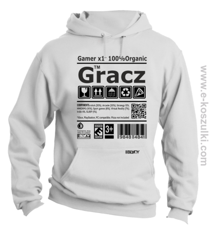 Gracz GAMER - bluza męska z kapturem 