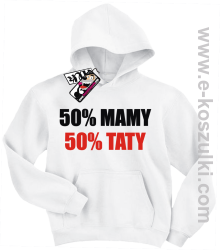 50% mamy 50% taty koszulka dziecięca - biały